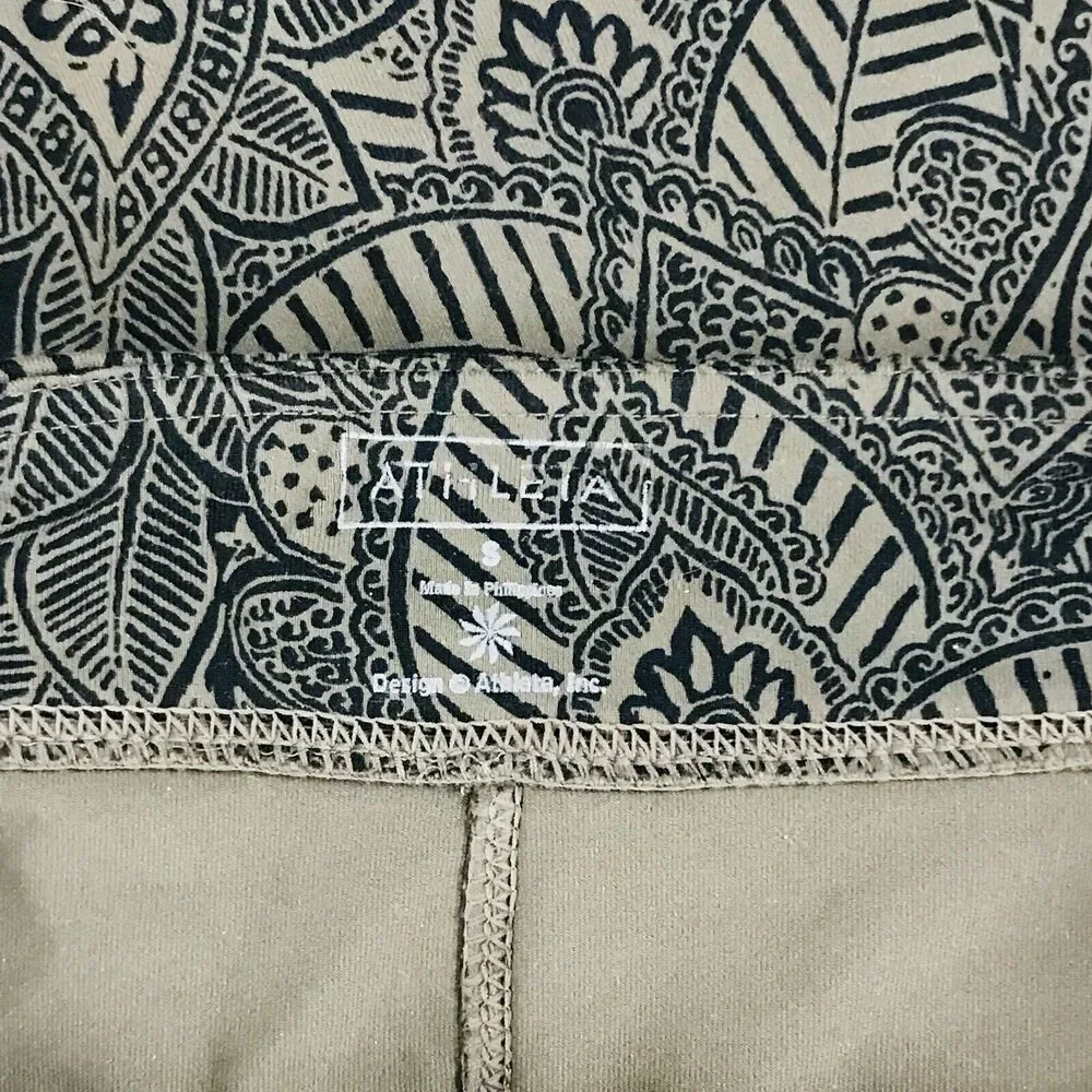 Athleta Women's Small Skirt Brown Black Floral Paisley Stretch A-Line CD8